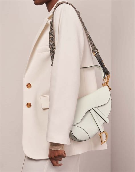 dior bag saddle white|dior saddle bag street style.